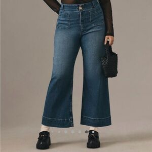 Anthropologie Colette Cropped High-Rise Wide-Leg Jeans by Maeve